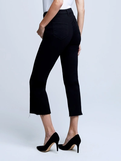 L Agence Kendra High-rise Crop Flare Jeans In Black