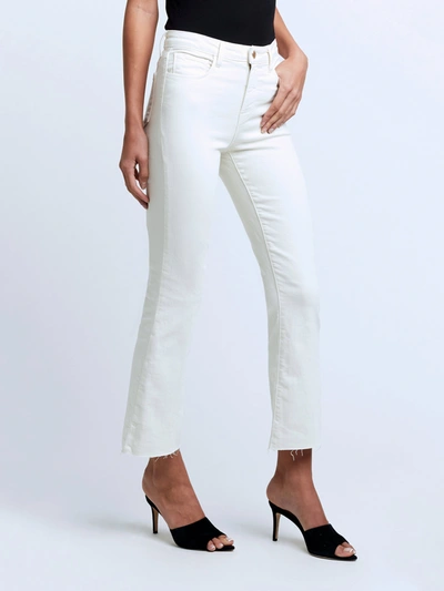Shop L Agence Kendra Cropped Flare Jean In Vintage White