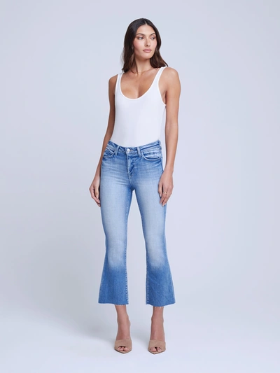 Shop L Agence Kendra Cropped Flare Jean In Balboa