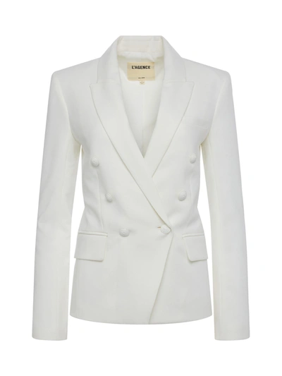 Shop L Agence Kenzie Blazer In White/white