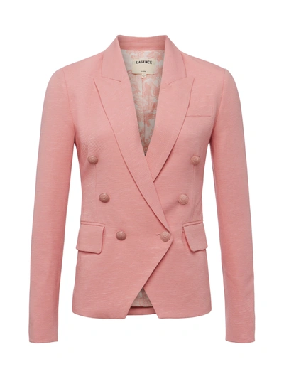 Shop L Agence Kenzie Blazer In Rose Tan/tropical Toile