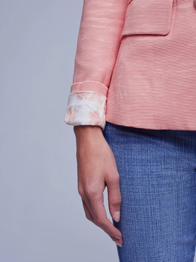 L Agence Kenzie Double Breasted Blazer In Rose Tan/tropical Toile