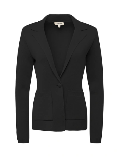 Shop L Agence Lacey Knit Blazer In Black