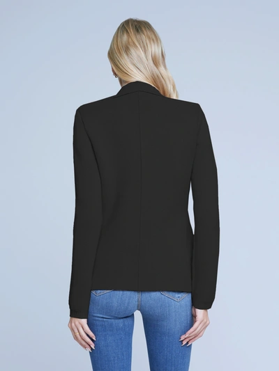 Shop L Agence Lacey Knit Blazer In Black