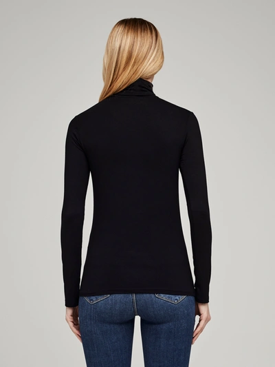 L Agence Lani Long-sleeve Turtleneck Top In Black