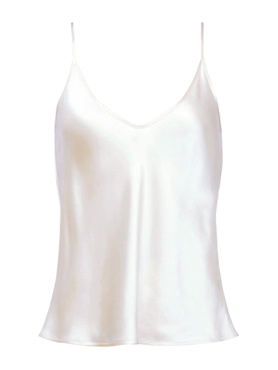 Shop L Agence Lexi Silk Camisole In Pearl