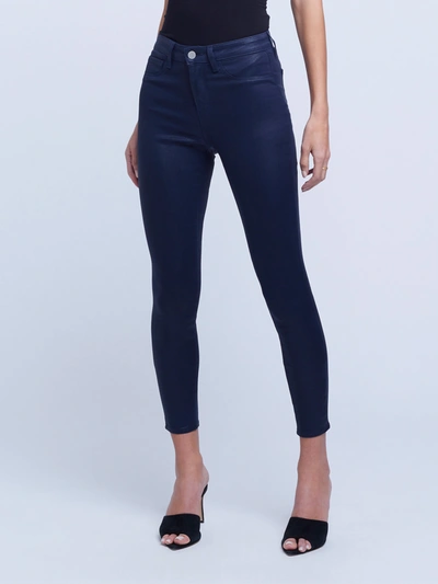 L Agence Margot Coated Jean In Navy Coated