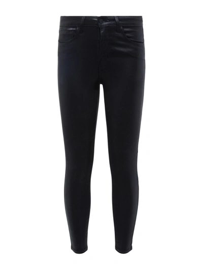 Shop L Agence Margot Coated Skinny Jean In Black Coated