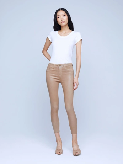 Shop L Agence Margot Coated Skinny Jean In Cappuccino Coated