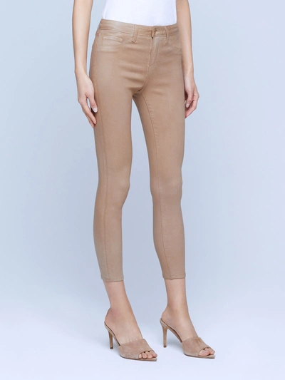 Shop L Agence Margot Coated Skinny Jean In Cappuccino Coated