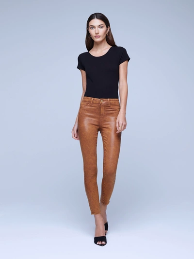 Shop L Agence Margot Coated Jean In Java Mineral Coated