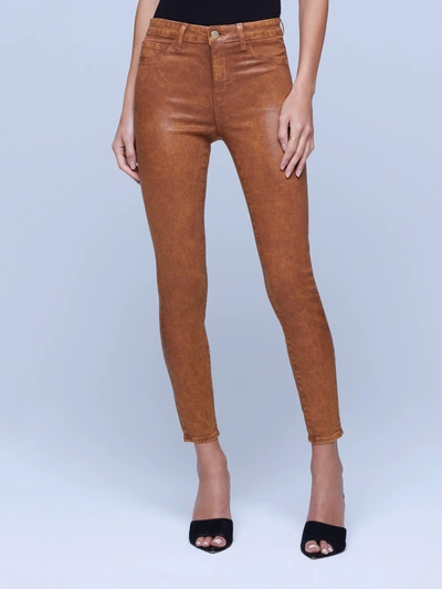Shop L Agence Margot Coated Jean In Java Mineral Coated