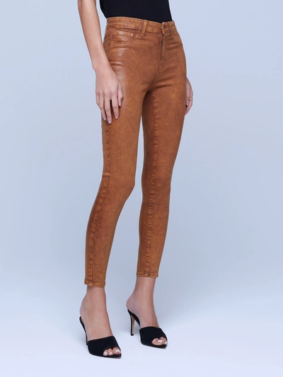 Shop L Agence Margot Coated Jean In Java Mineral Coated