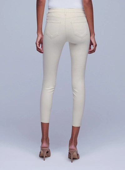 Shop L Agence Margot Coated Skinny Jean In Oat/mothergoose Contrast Coated