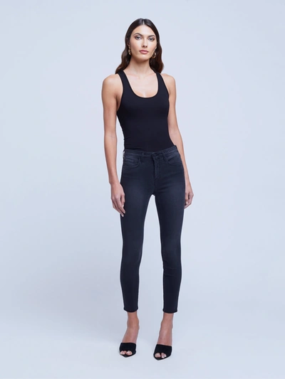 Shop L Agence Margot Skinny Jean In Dark Graphite