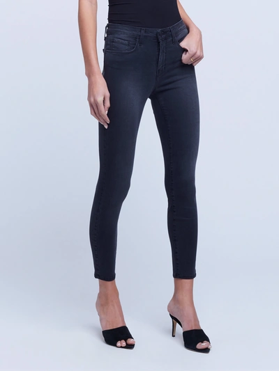 Shop L Agence Margot Skinny Jean In Dark Graphite