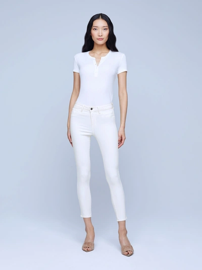 Shop L Agence Margot Skinny Jean In Vintage White