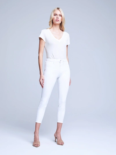 L Agence Margot High Rise Skinny Denim Jeans In White In Blanc