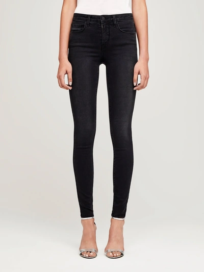 L Agence Josie Velvet Jean In Noir In Dark Graphite