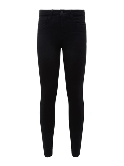 L Agence Marguerite Skinny Jean In Noir Coated In Noir