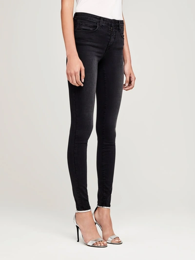 L Agence Josie Velvet Jean In Noir In Dark Graphite