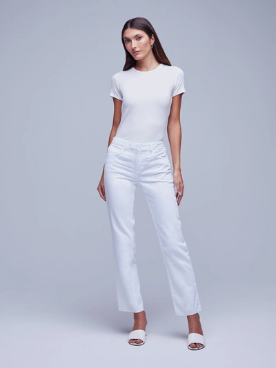 L Agence Ruth High-rise Straight-leg Jeans In Blanc