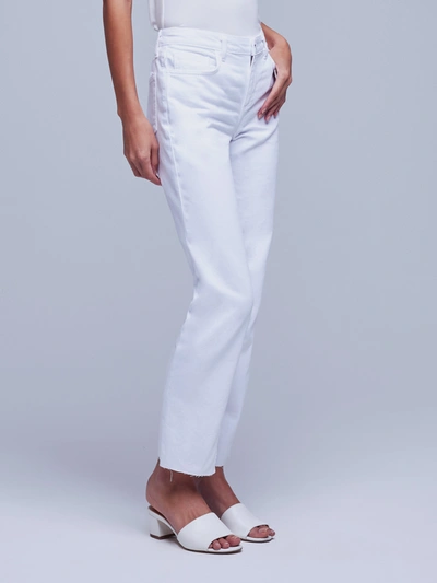 L Agence Ruth High-rise Straight-leg Jeans In Blanc