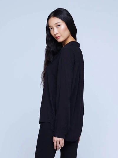 Shop L Agence Nina Silk Blouse In Black