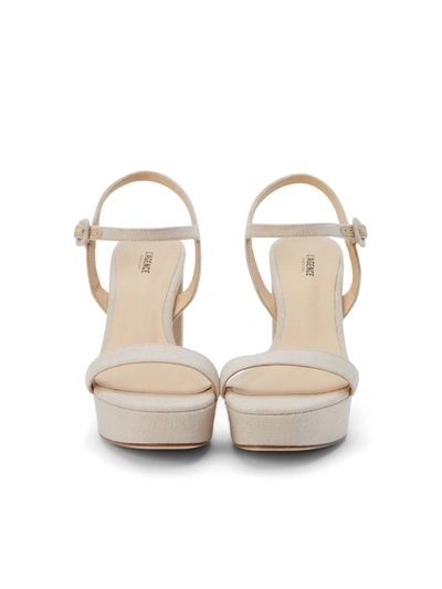 Shop L Agence Odila Platform Sandal In Ecru Linen