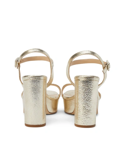 Shop L Agence Odila Platform Sandal In Gold Metallic Snake