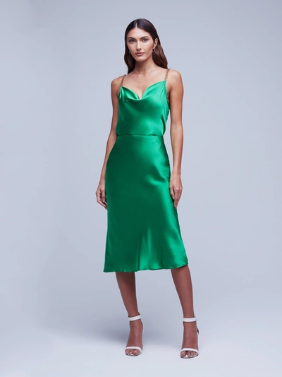 Shop L Agence Perin Skirt In Grass Green