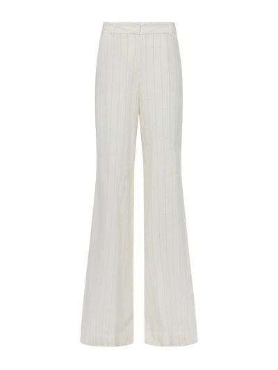 L Agence Pilar Pant In Ecru/gold