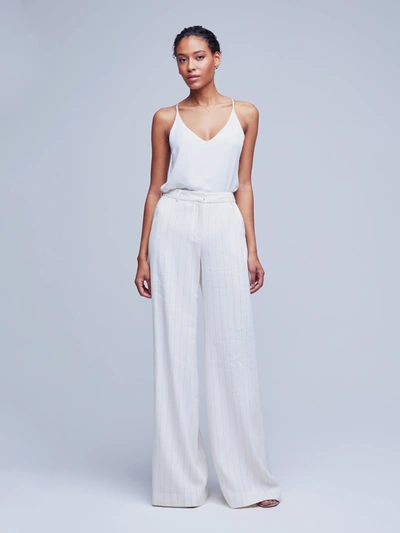 L Agence Pilar Pant In Ecru/gold