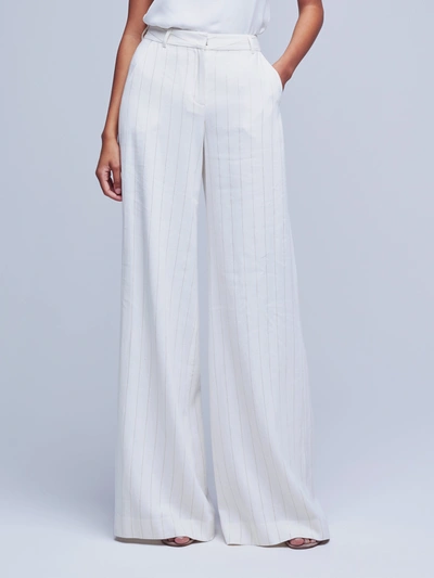 L Agence Pilar Pant In Ecru/gold