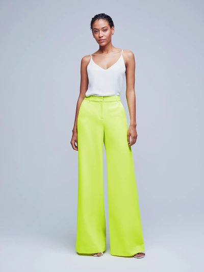 Shop L Agence Pilar Pant In Chartreuse