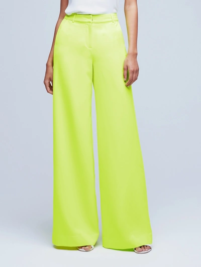 Shop L Agence Pilar Pant In Chartreuse