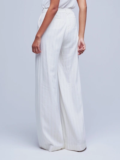 L Agence Pilar Pant In Ecru/gold