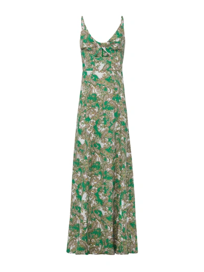 Shop L Agence Porter Dress In Grass Green Multi Small Paisley