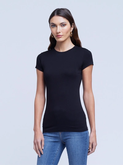 L Agence Ressi Crew Neck T-shirt In Black