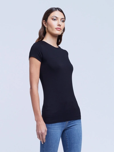 L Agence Ressi Crew Neck T-shirt In Black