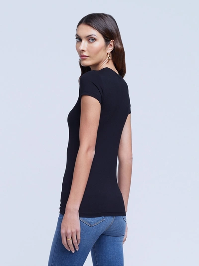 L Agence Ressi Crew Neck T-shirt In Black