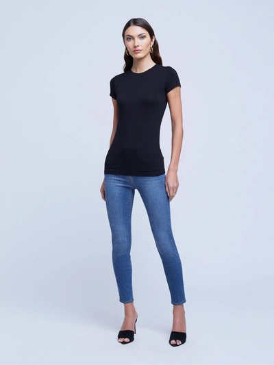 Shop L Agence Ressi Fitted Tee In Black