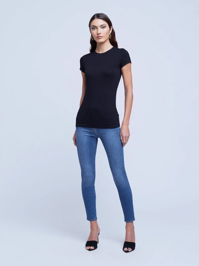 L Agence Ressi Crew Neck T-shirt In Black