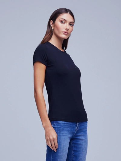 Shop L Agence Ressi Fitted Tee In Black Micro Modal