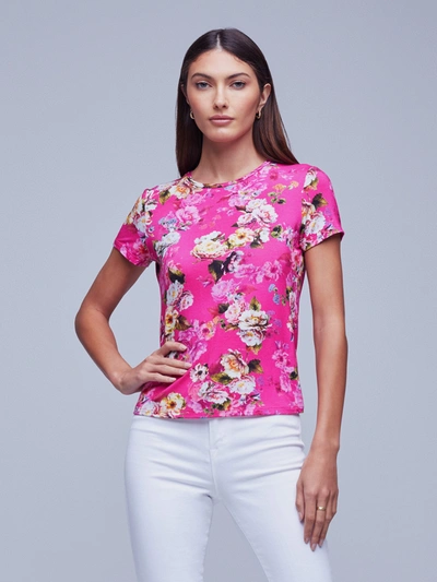 Shop L Agence Ressi Tee In Cabaret Pink Multi Moschata Rosa