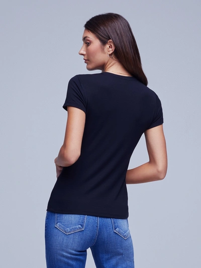 Shop L Agence Ressi Fitted Tee In Black Micro Modal
