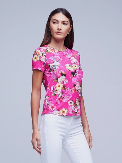 Shop L Agence Ressi Tee In Cabaret Pink Multi Moschata Rosa