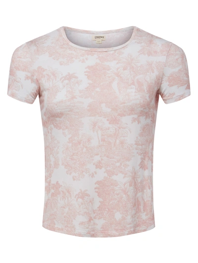 Shop L Agence Ressi Tee In Rose Tan Multi Tropical Toile