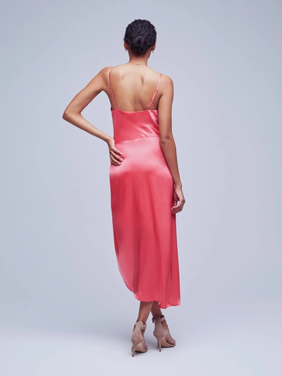 Shop L Agence Rose Wrap Dress In Coral Rose