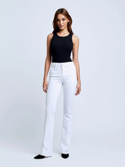 L'agence Selma Cotton Stretch High Rise Bootcut Jeans In Blanc In Blanc